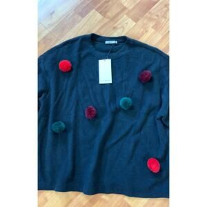 Zara Trafaluc pom pom sweater‎